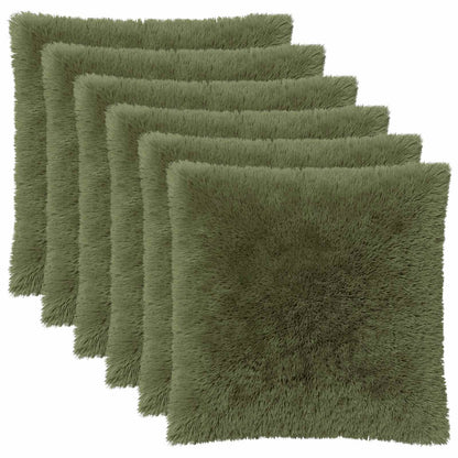 Cushion Cover 6 pcs HEERLEN Green 65 x 65 cm PV Fleece