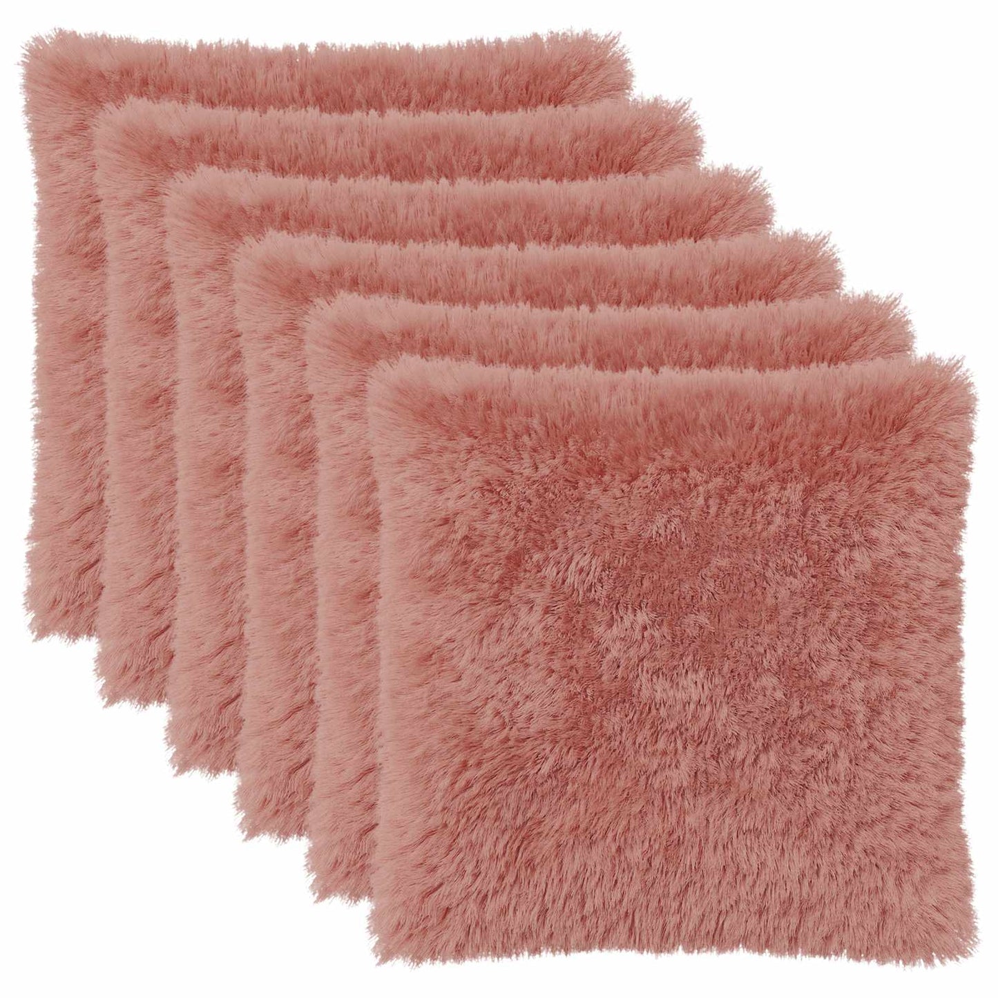 Cushion Cover 6 pcs HEERLEN Pink 65 x 65 cm PV Fleece