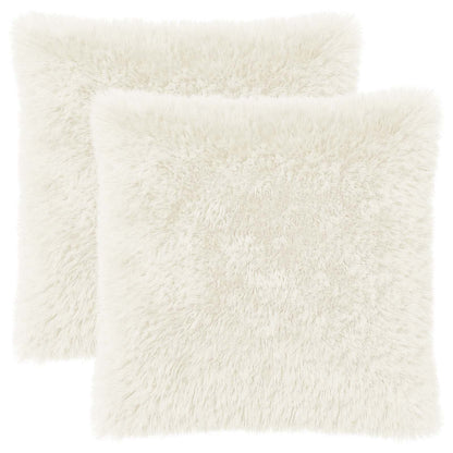 Cushion Cover 2 pcs HEERLEN White 65 x 65 cm PV Fleece