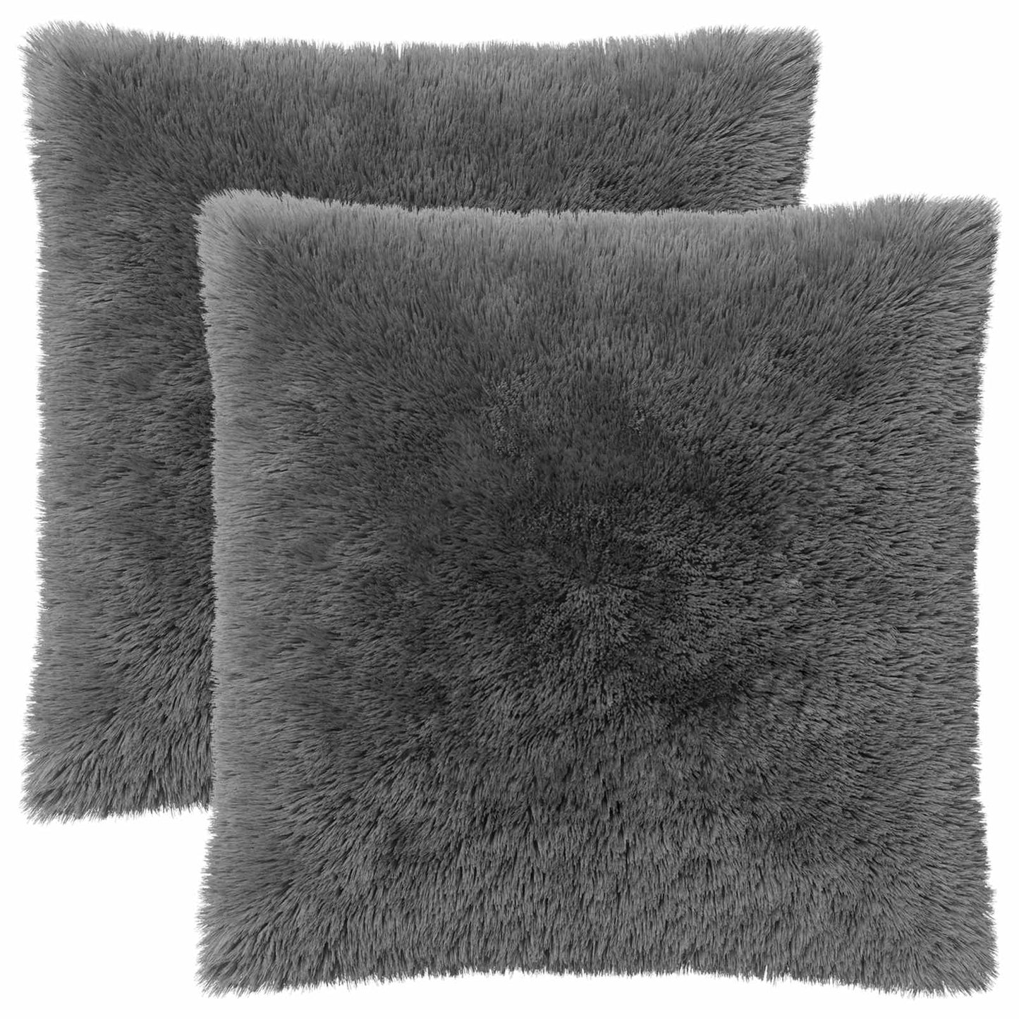 Cushion Cover 2 pcs HEERLEN Light Grey 65 x 65 cm PV Fleece
