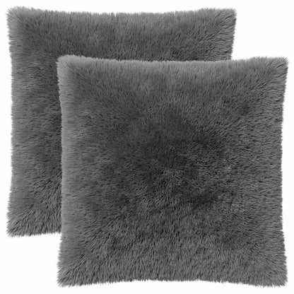 Cushion Cover 2 pcs HEERLEN Light Grey 65 x 65 cm PV Fleece