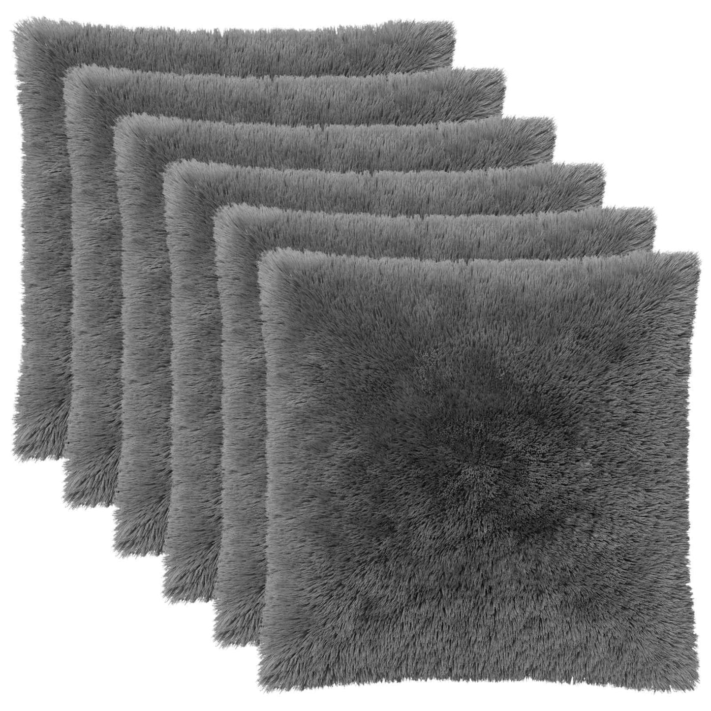 Cushion Cover 6 pcs HEERLEN Light Grey 65 x 65 cm PV Fleece