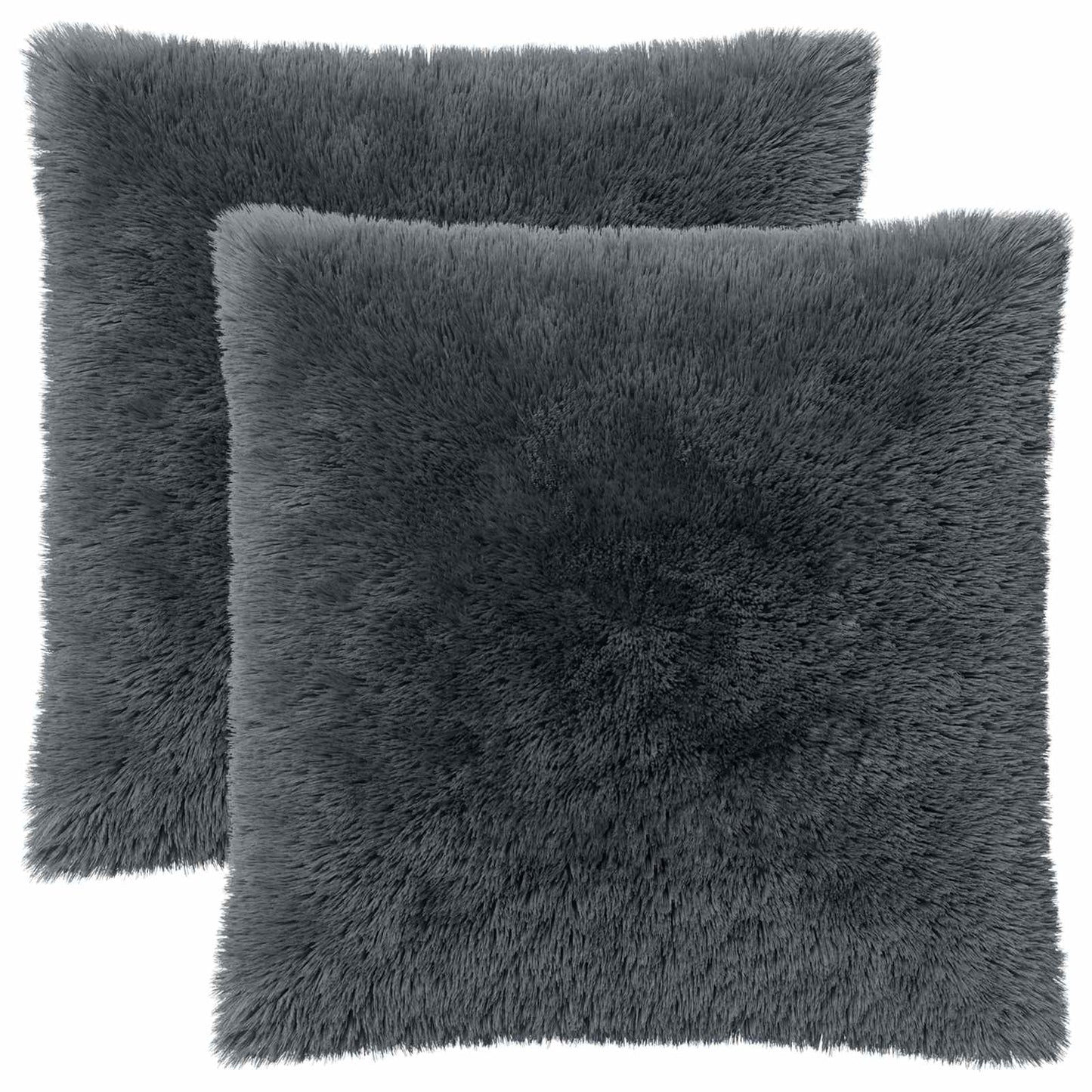Cushion Cover 2 pcs HEERLEN Anthracite 65 x 65 cm PV Fleece