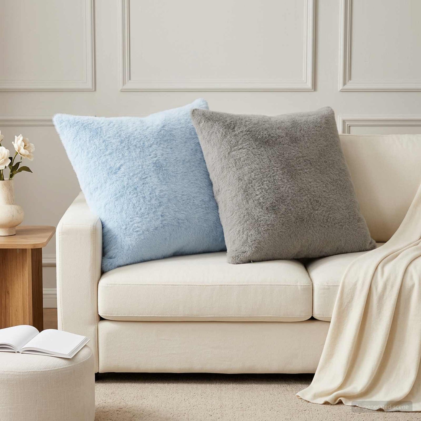 Cushion Cover 6 pcs HEERLEN Light Blue 80 x 80 cm