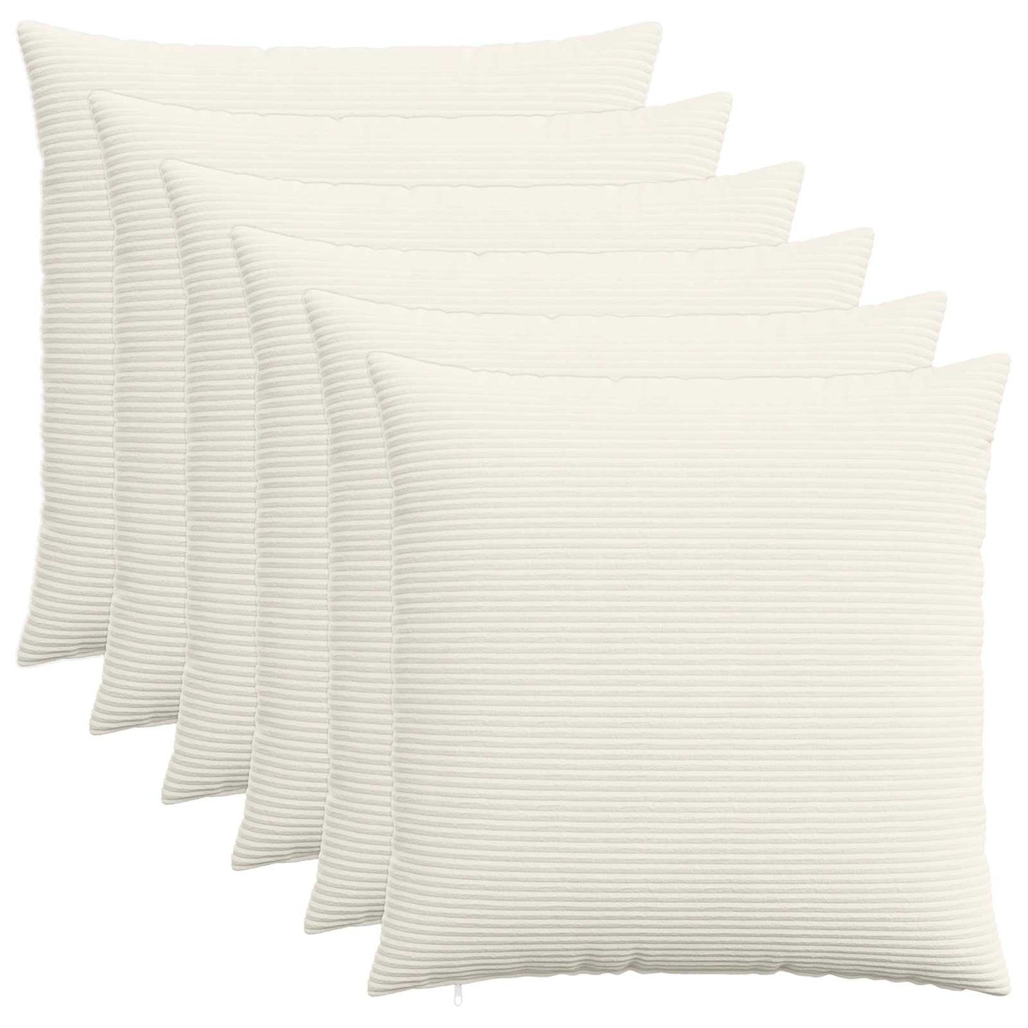 Cushion Cover 6 pcs HEERLEN Cream 70 x 70 cm Corduroy