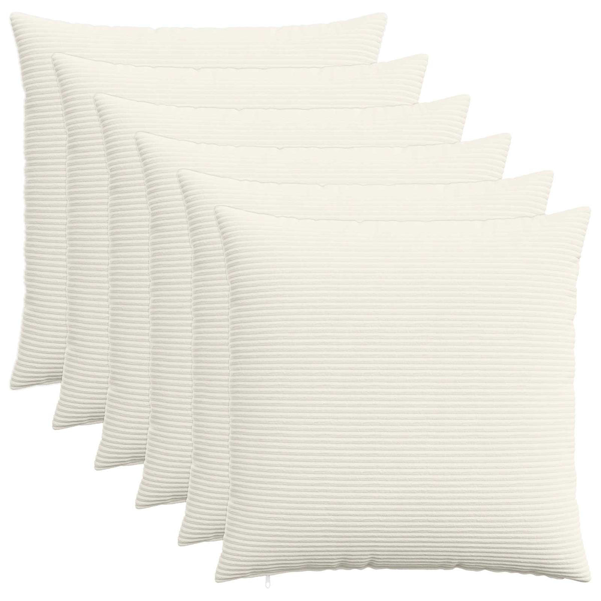 Cushion Cover 6 pcs HEERLEN Cream 70 x 70 cm Corduroy