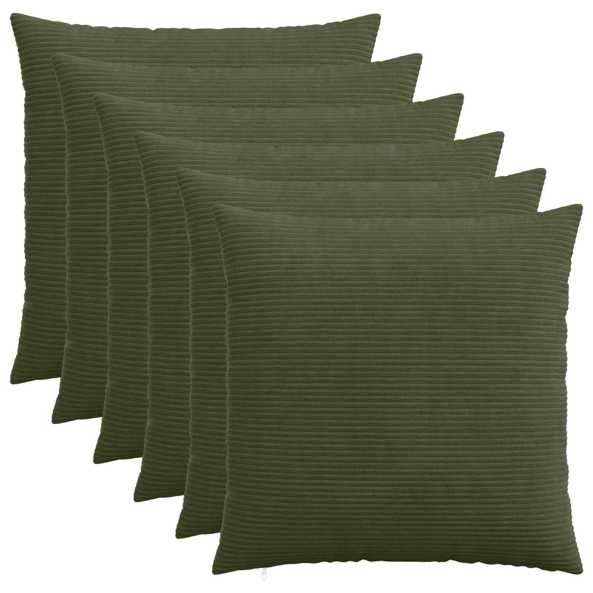 Cushion Cover 6 pcs HEERLEN Green 70 x 70 cm Corduroy