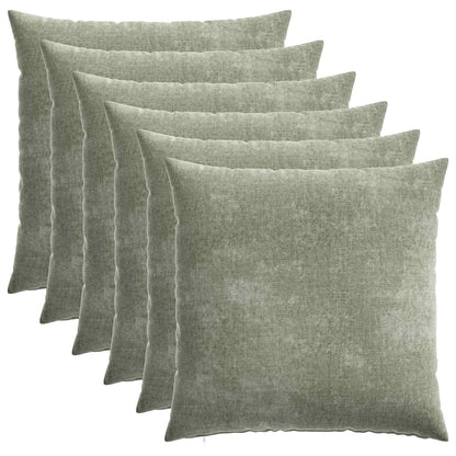 Cushion Cover 6 pcs HEERLEN Green 70 x 70 cm Chenille Fabric