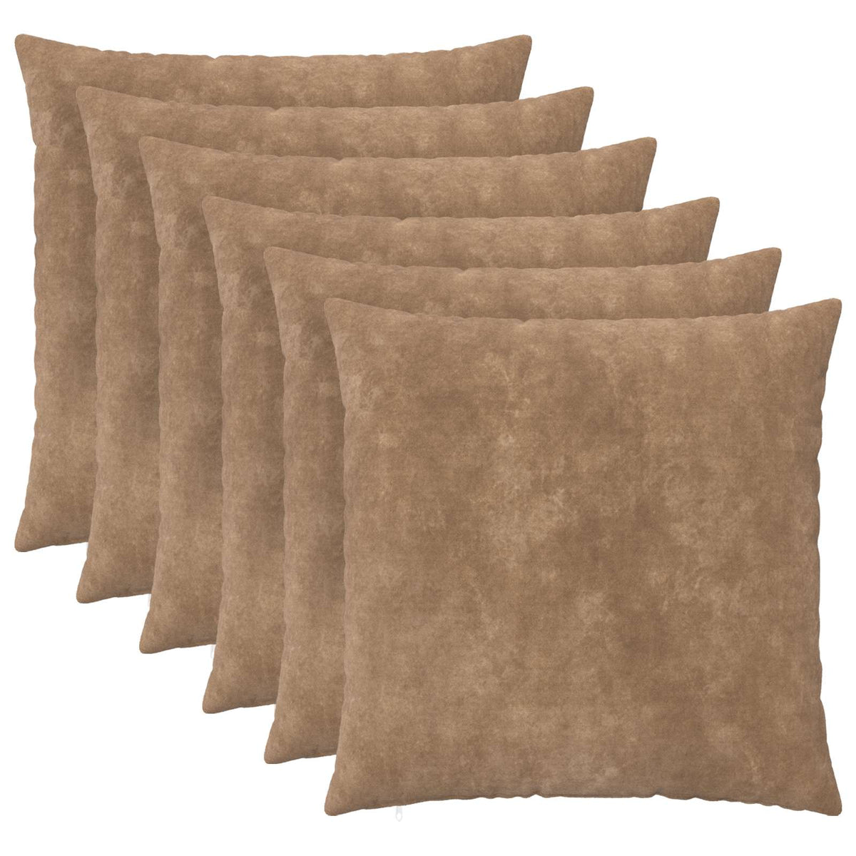 Cushion Cover 6 pcs HEERLEN Taupe 70 x 70 cm Microfiber Fleece