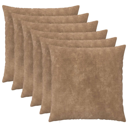 Cushion Cover 6 pcs HEERLEN Taupe 70 x 70 cm Microfiber Fleece