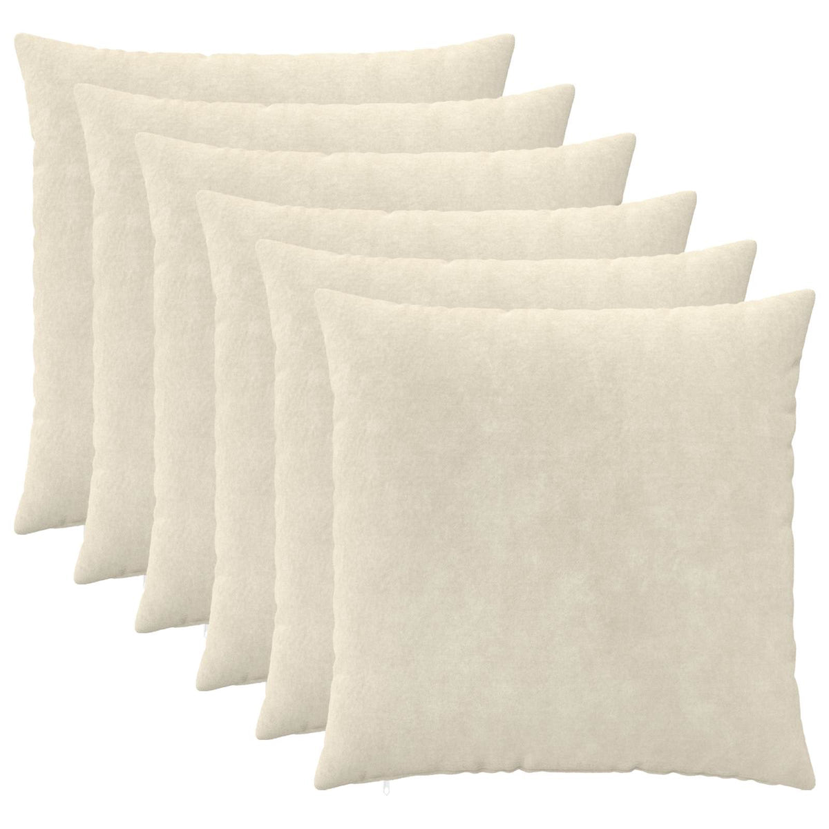 Cushion Cover 6 pcs HEERLEN Cream 70 x 70 cm Microfiber Fleece