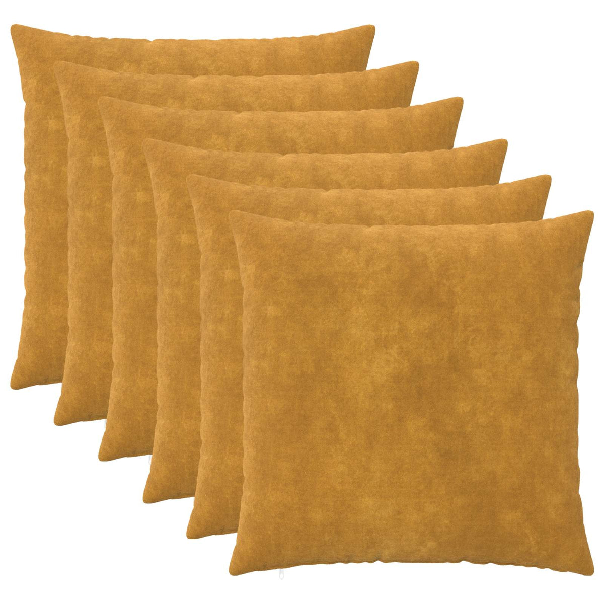 Cushion Cover 6 pcs HEERLEN Yellow 70 x 70 cm Microfiber Fleece