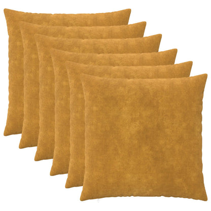 Cushion Cover 6 pcs HEERLEN Yellow 70 x 70 cm Microfiber Fleece