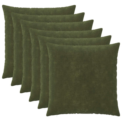 Cushion Cover 6 pcs HEERLEN Green 70 x 70 cm Microfiber Fleece