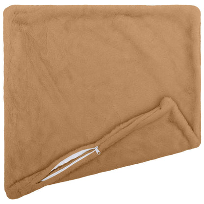 Cushion Cover 6 pcs HEERLEN Taupe 70 x 70 cm Faux Rabbit Fur