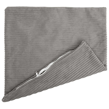 Cushion Cover 2 pcs HEERLEN Light Grey 80 x 80 cm Corduroy