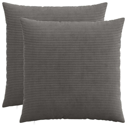 Cushion Cover 2 pcs HEERLEN Dark Grey 80 x 80 cm Corduroy