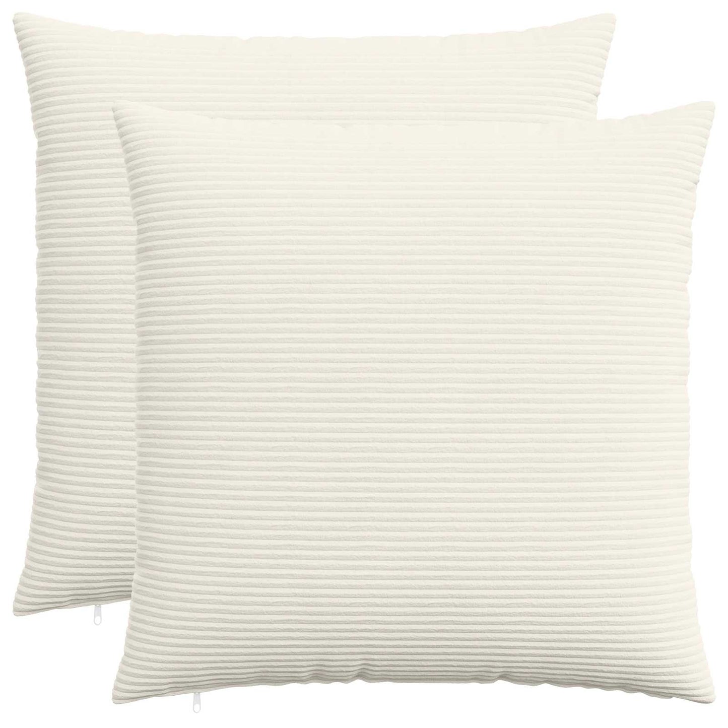 Cushion Cover 2 pcs HEERLEN Cream 80 x 80 cm Corduroy