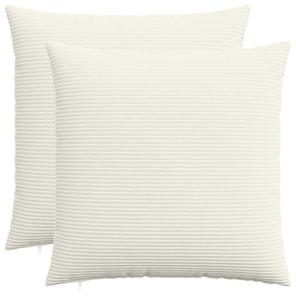 Cushion Cover 2 pcs HEERLEN Cream 80 x 80 cm Corduroy