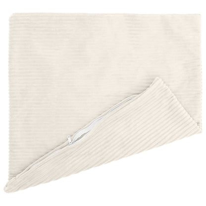 Cushion Cover 6 pcs HEERLEN Cream 80 x 80 cm Corduroy