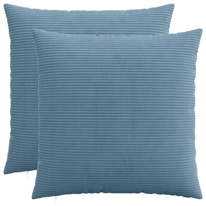 Cushion Cover 2 pcs HEERLEN Blue 80 x 80 cm Corduroy