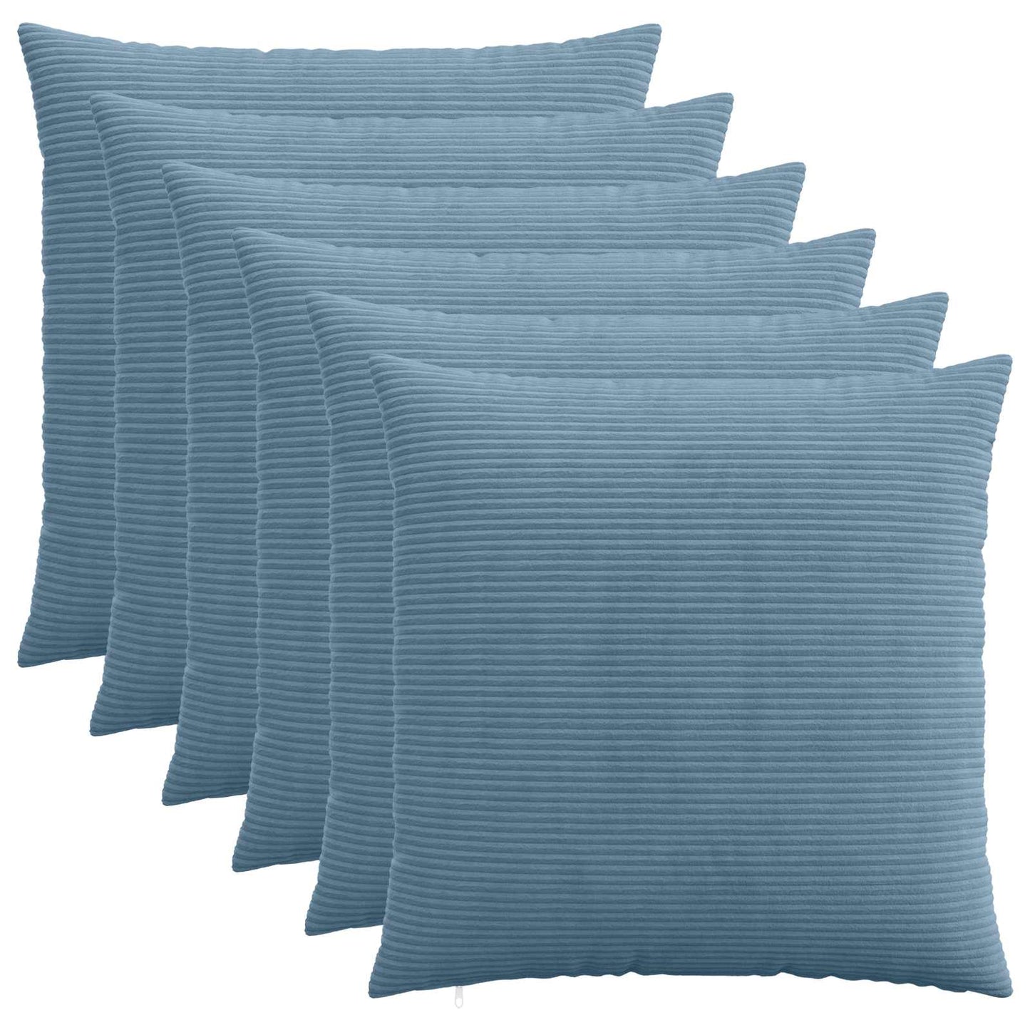 Cushion Cover 6 pcs HEERLEN Blue 80 x 80 cm Corduroy