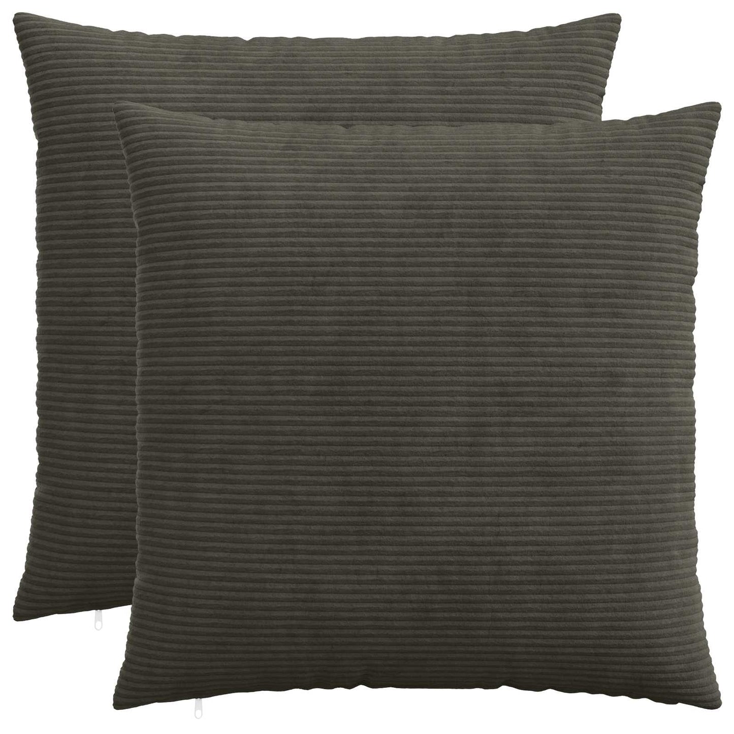 Cushion Cover 2 pcs HEERLEN Anthracite 80 x 80 cm Corduroy