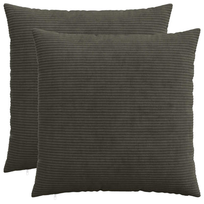Cushion Cover 2 pcs HEERLEN Anthracite 80 x 80 cm Corduroy