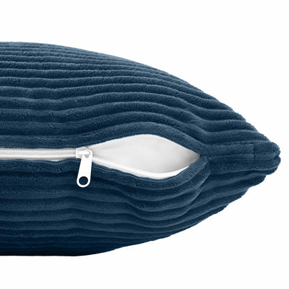 Cushion Cover 2 pcs HEERLEN Navy Blue 80 x 80 cm Corduroy