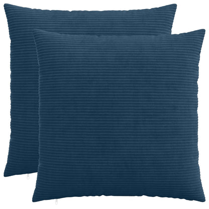 Cushion Cover 2 pcs HEERLEN Navy Blue 80 x 80 cm Corduroy