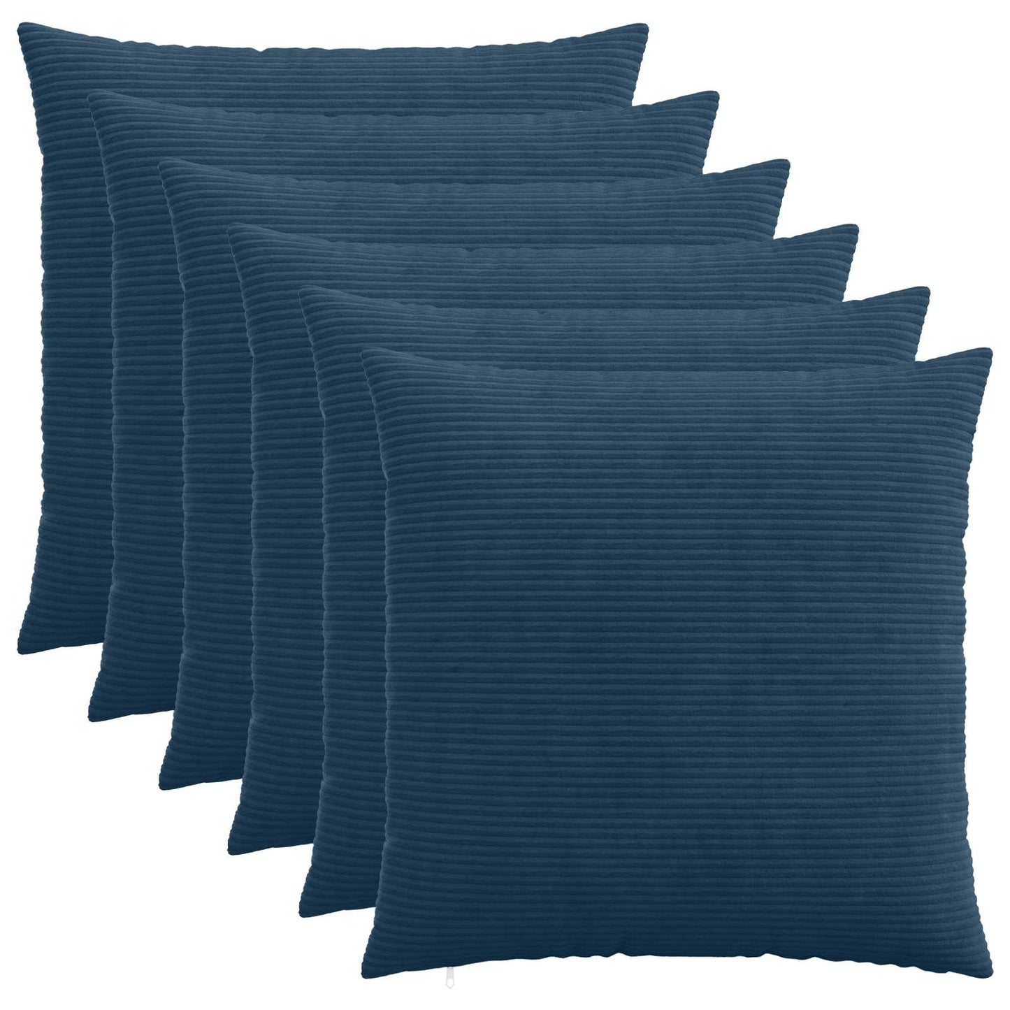 Cushion Cover 6 pcs HEERLEN Navy Blue 80 x 80 cm Corduroy