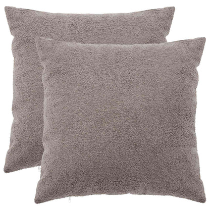 Cushion Cover 2 pcs HEERLEN Light Grey 80 x 80 cm Bouclé