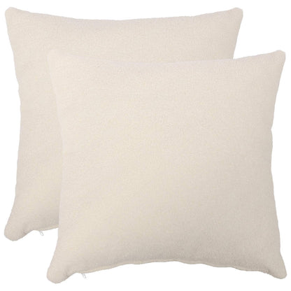 Cushion Cover 2 pcs HEERLEN Cream 80 x 80 cm Bouclé
