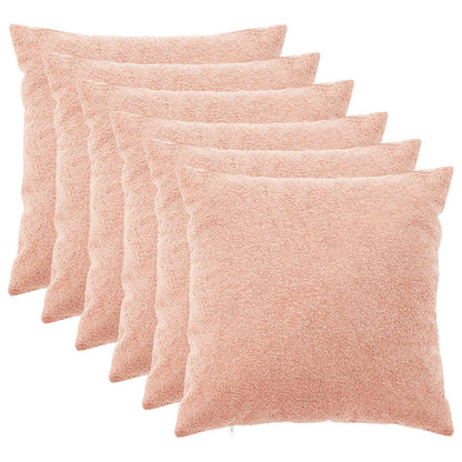 Cushion Cover 6 pcs HEERLEN Pink 80 x 80 cm Bouclé
