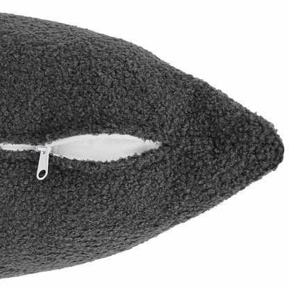 Cushion Cover 2 pcs HEERLEN Dark Grey 80 x 80 cm Bouclé