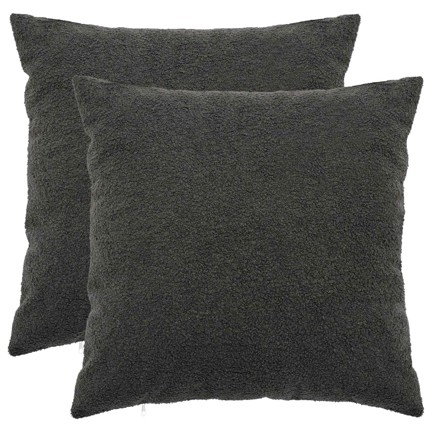 Cushion Cover 2 pcs HEERLEN Dark Grey 80 x 80 cm Bouclé