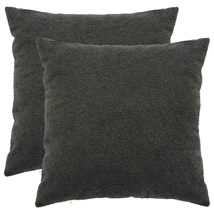 Cushion Cover 2 pcs HEERLEN Dark Grey 80 x 80 cm Bouclé