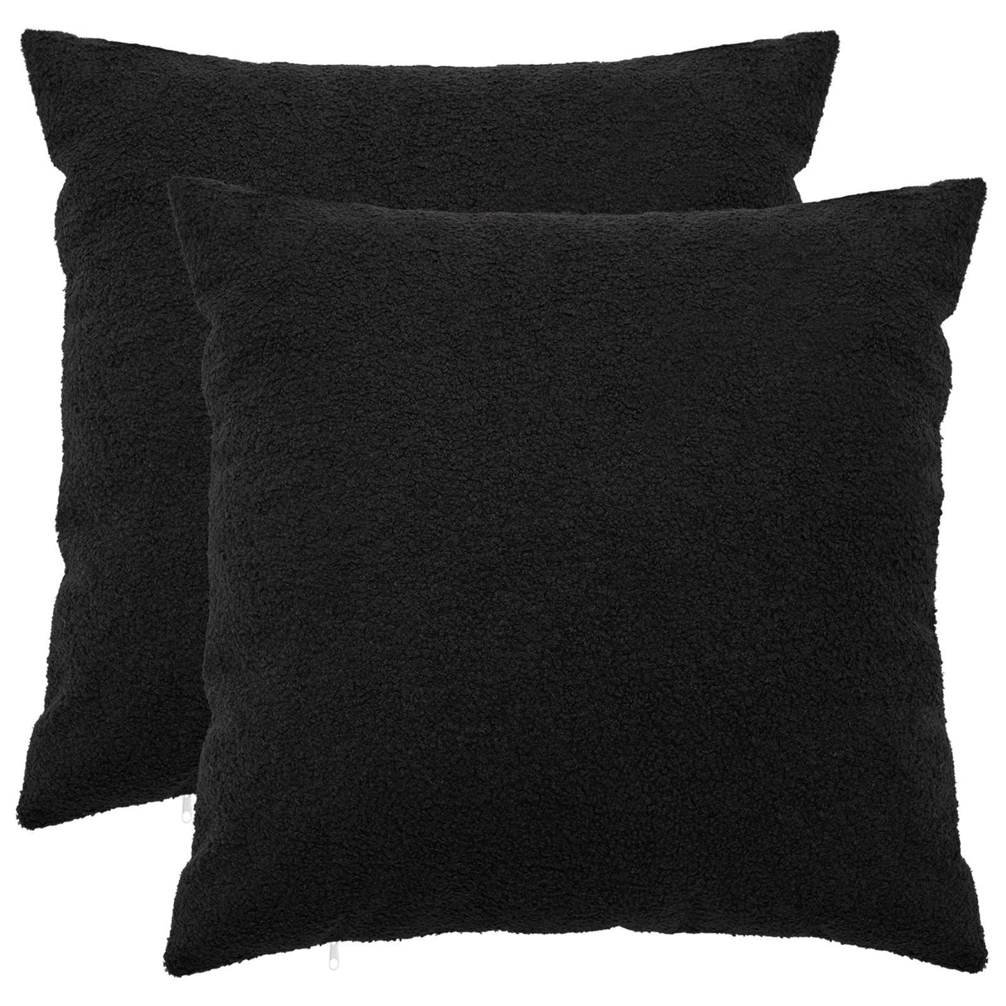 Cushion Cover 2 pcs HEERLEN Black 80 x 80 cm Bouclé