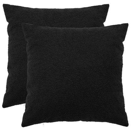 Cushion Cover 2 pcs HEERLEN Black 80 x 80 cm Bouclé