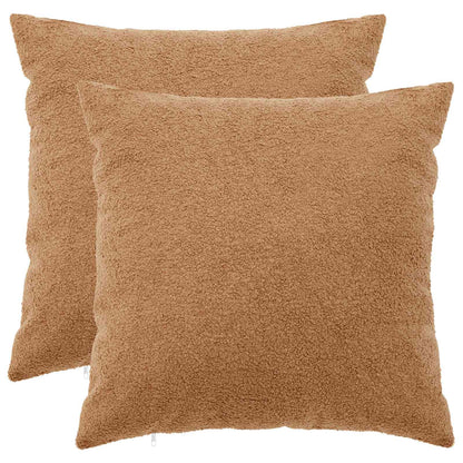 Cushion Cover 2 pcs HEERLEN Beige 80 x 80 cm Bouclé