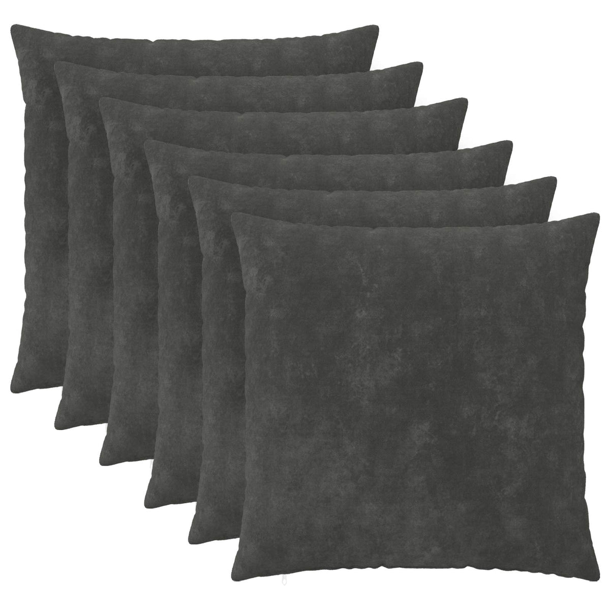 Cushion Cover 6 pcs HEERLEN Anthracite 80 x 80 cm