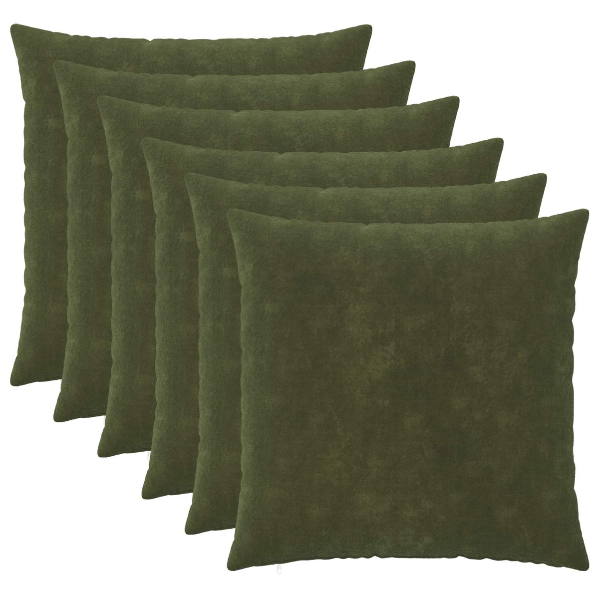 Cushion Cover 6 pcs HEERLEN Green 80 x 80 cm Microfiber Fleece