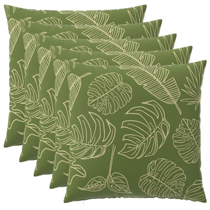 Cushion Cover 6 pcs HEERLEN Leaf Design 80 x 80 cm Polyester