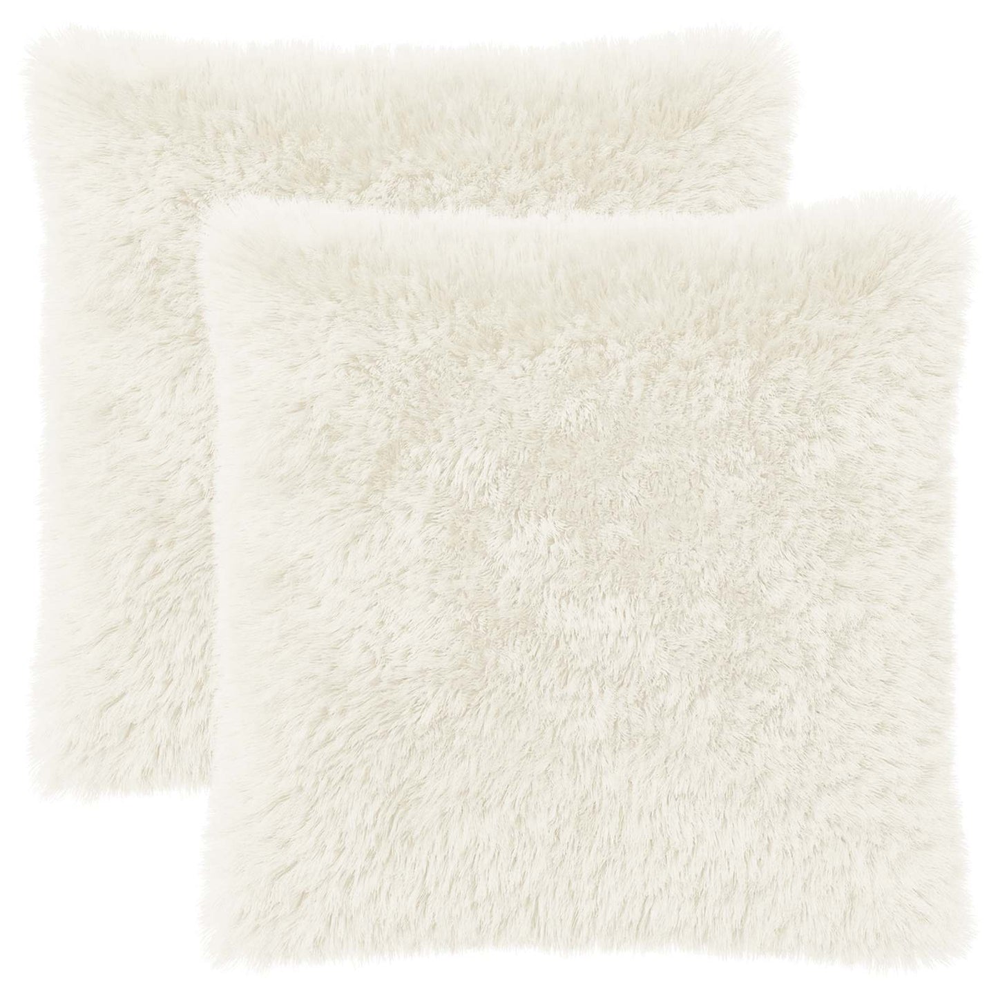 Cushion Cover 2 pcs HEERLEN White 80 x 80 cm PV Fleece