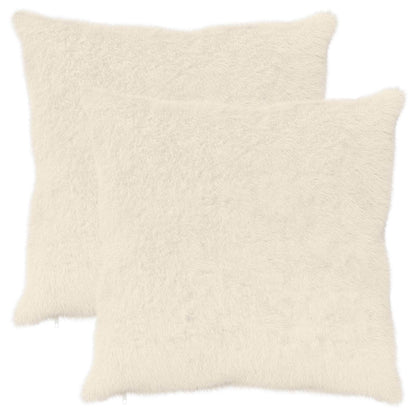 Cushion Cover 2 pcs HEERLEN White 80 x 80 cm Faux Rabbit Fur