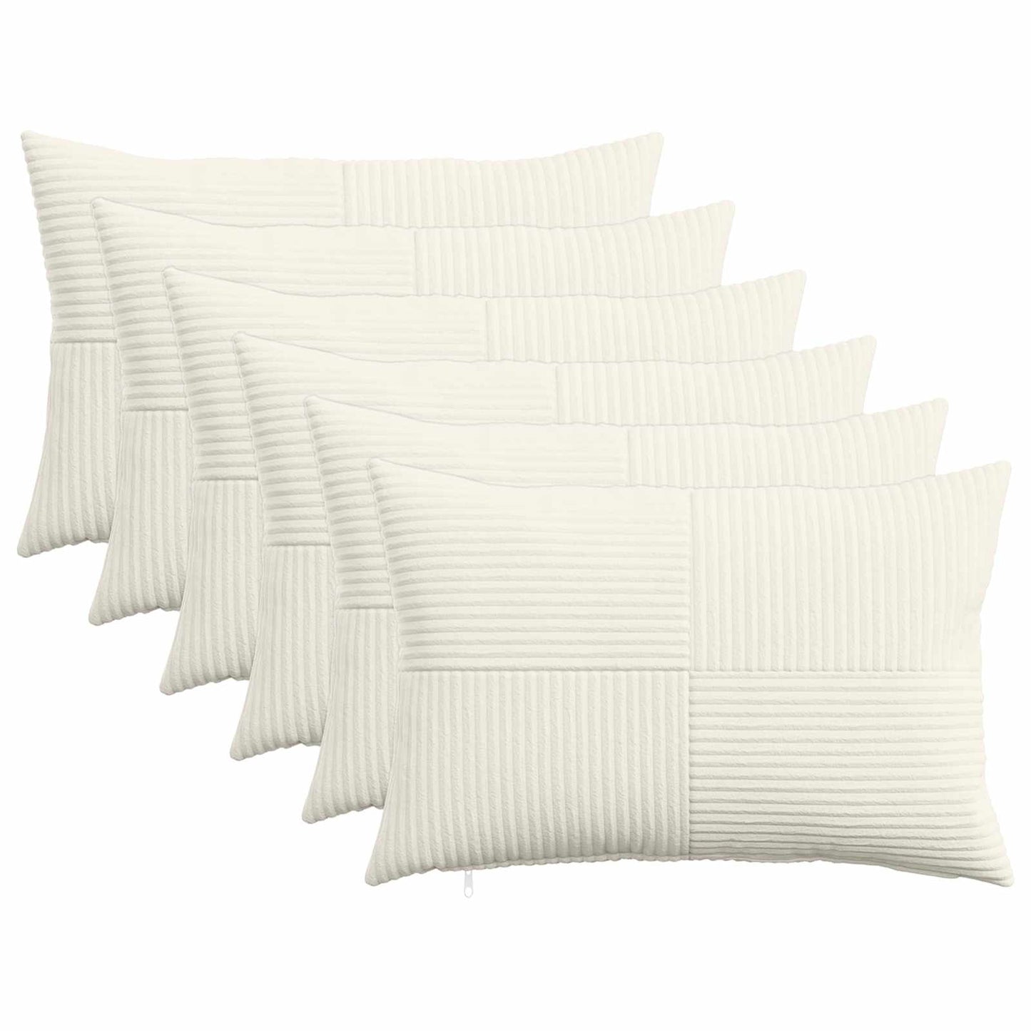 Cushion Cover 6 pcs ALMELO Cream 40 x 60 cm Corduroy