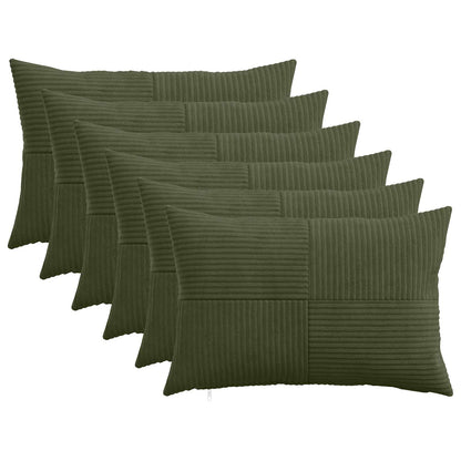 Cushion Cover 6 pcs ALMELO Green 40 x 60 cm Corduroy