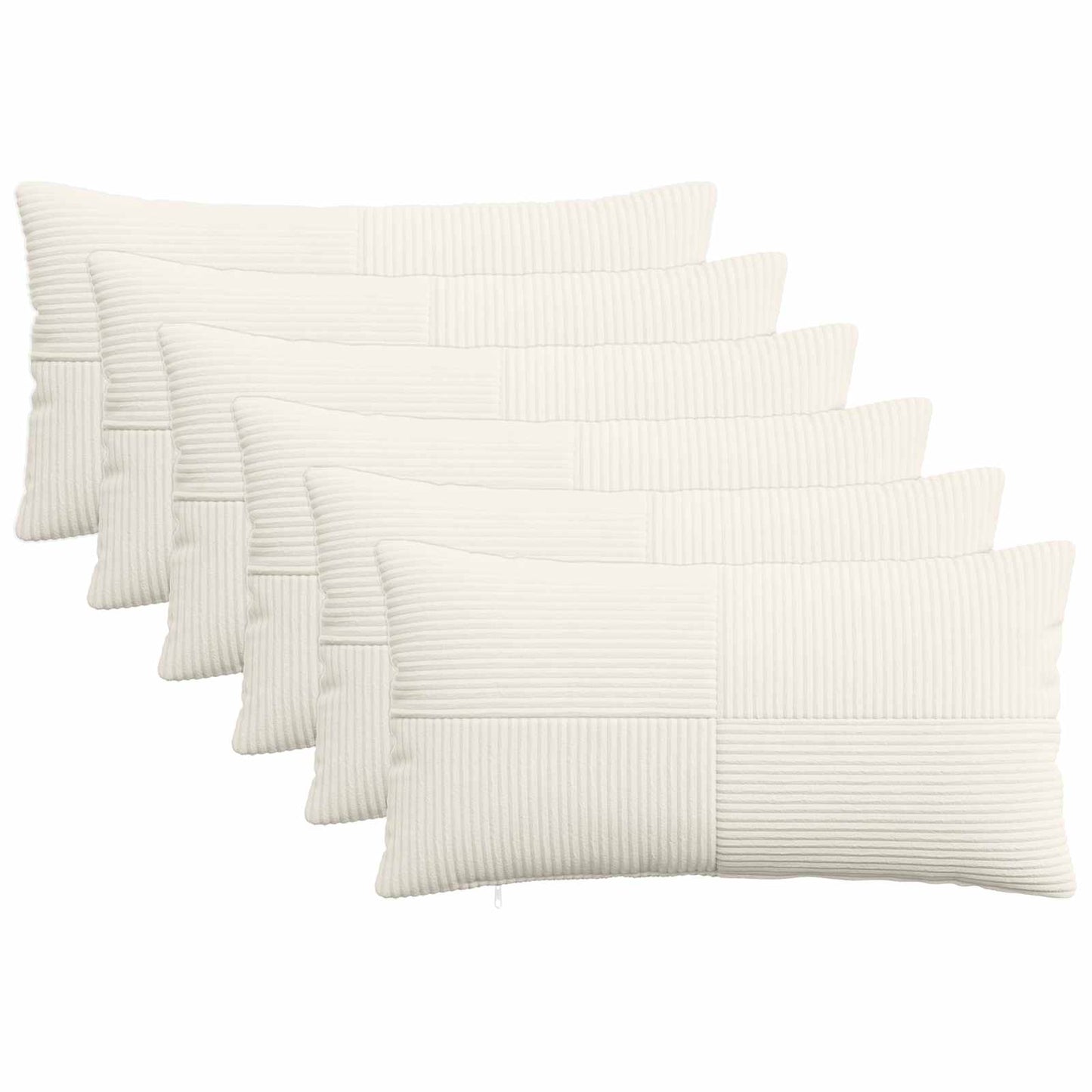 Cushion Cover 6 pcs ALMELO Cream 40 x 70 cm Corduroy