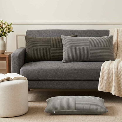 Cushion Cover 12 pcs ALMELO Dark Grey 40 x 80 cm Corduroy
