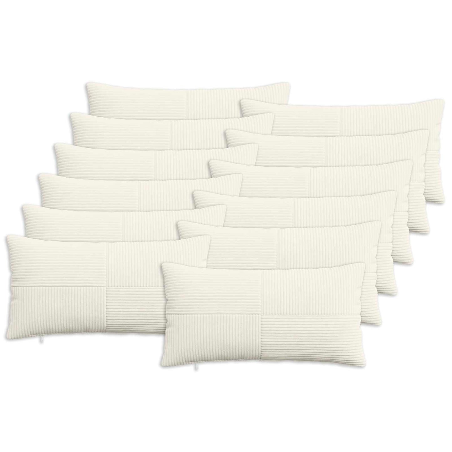 Cushion Cover 12 pcs ALMELO Cream 40 x 80 cm Corduroy